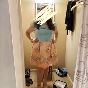 Teal and Peach Formal Dress